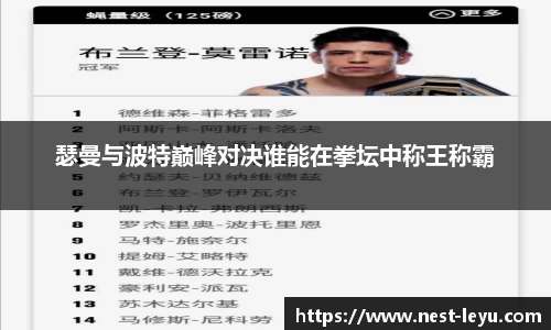 瑟曼与波特巅峰对决谁能在拳坛中称王称霸